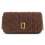 Karl Lagerfeld Paris Lafayette Medium Suede Shoulder Bag Women - OBR - Dark Brown