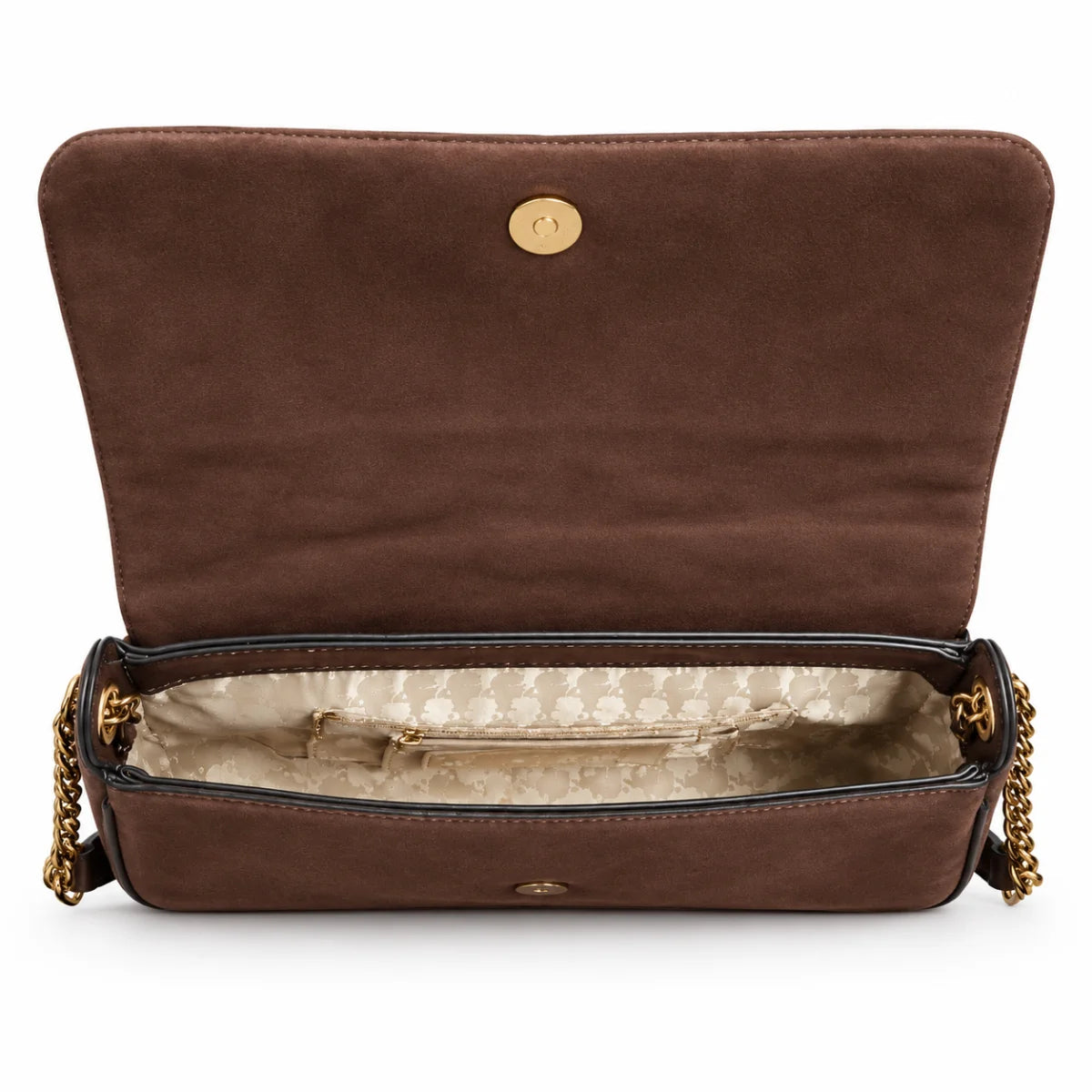 Karl Lagerfeld Paris Lafayette Medium Suede Shoulder Bag Women - OBR - Dark Brown