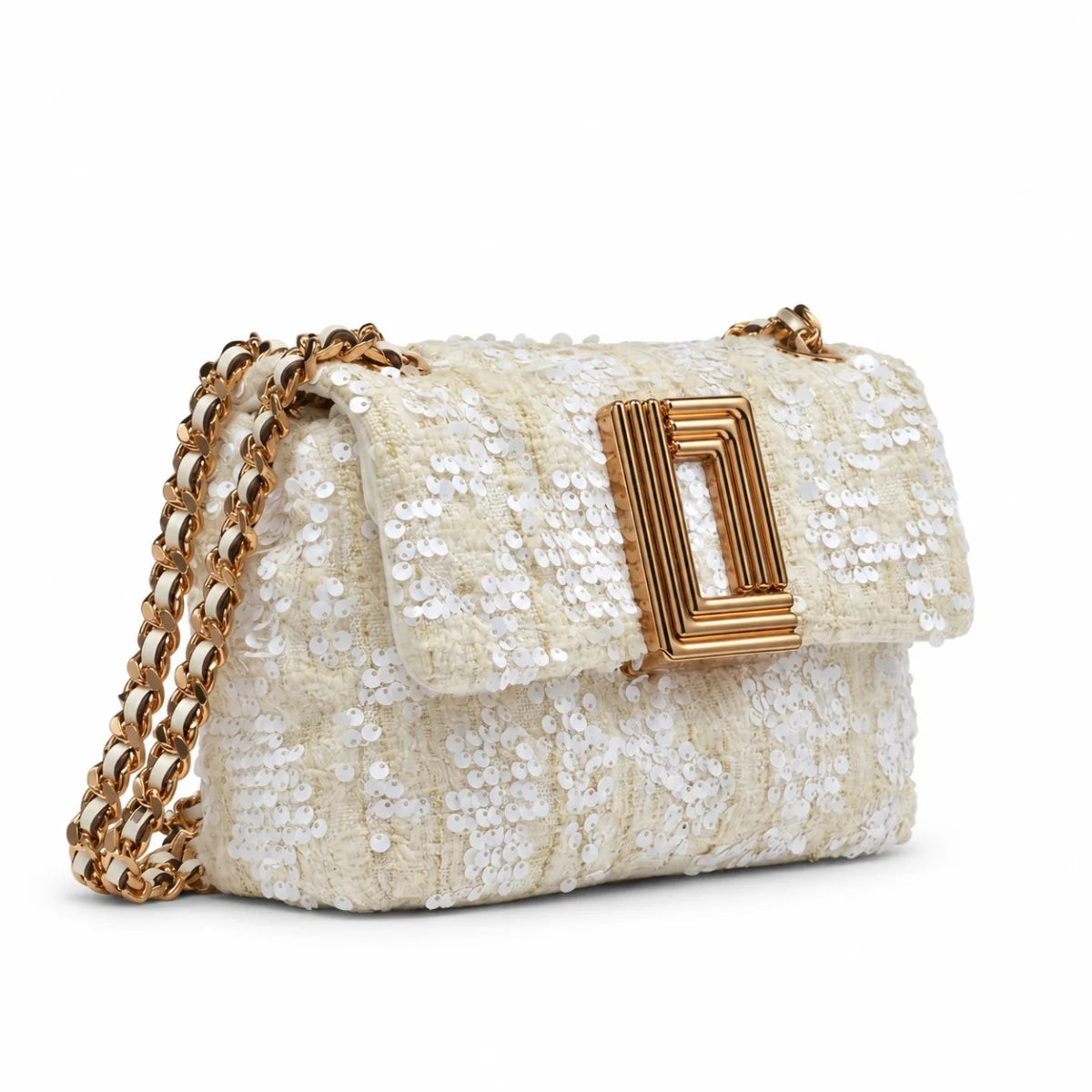 Karl Lagerfeld Paris Lafayette Mini Crossbody Tweed Bag Women - BGE - Beige