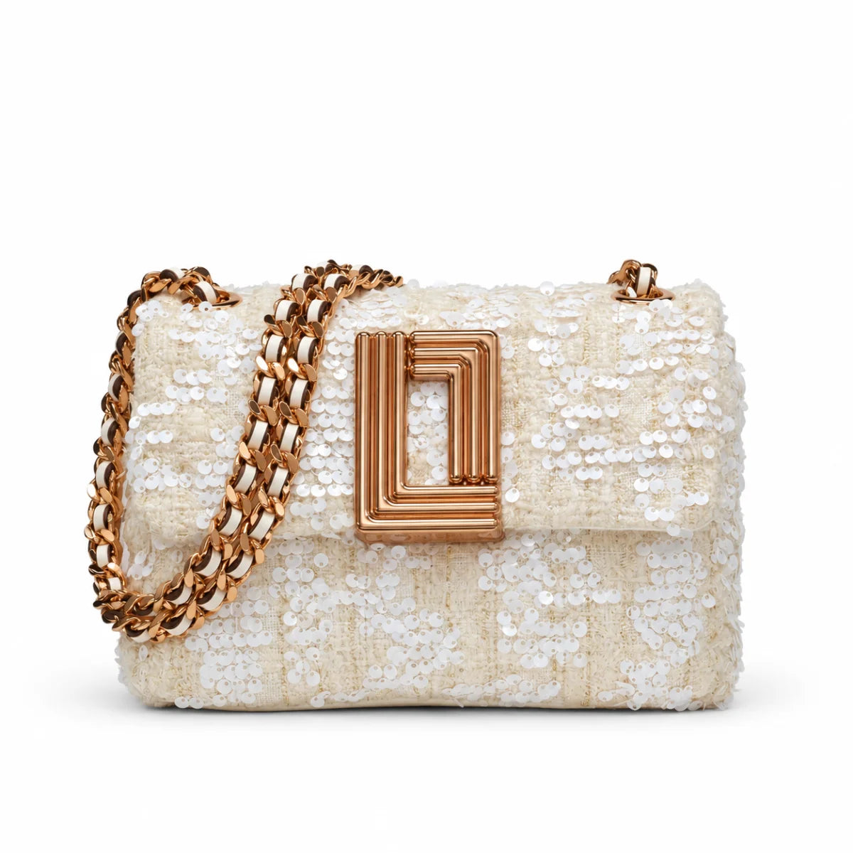 Karl Lagerfeld Paris Lafayette Mini Crossbody Tweed Bag Women - BGE - Beige
