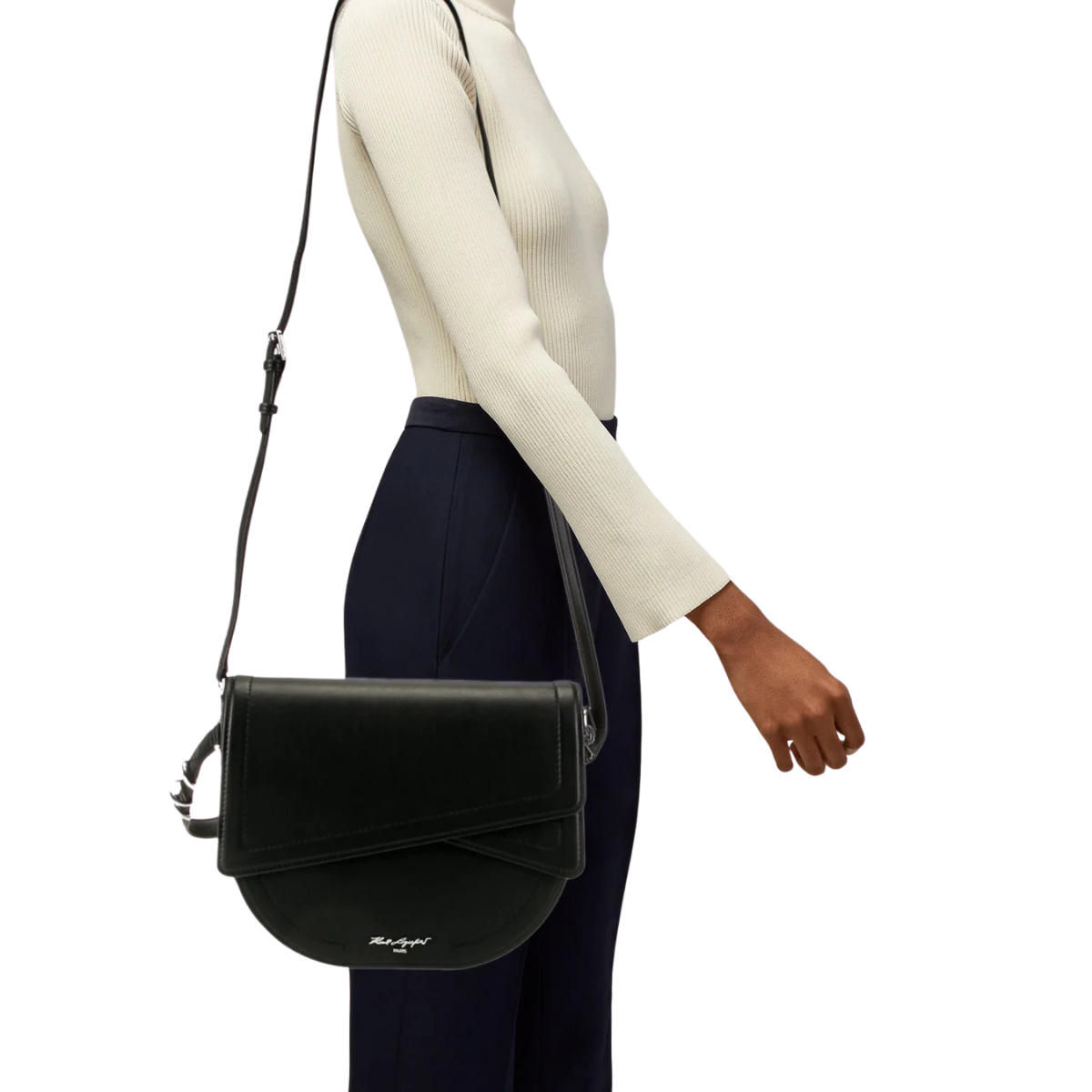 Karl Lagerfeld Paris Leather Top Handle Bag Women - BLK - Black