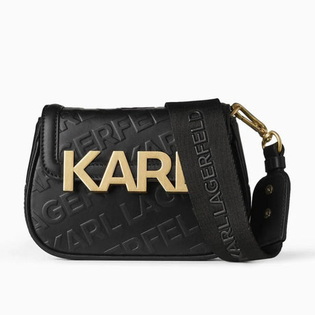 Karl Lagerfeld Paris Letters Embossed Crossbody 231W3037-BLK - Black