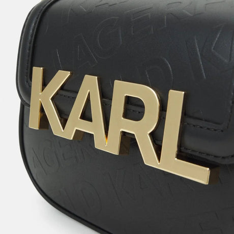 Karl Lagerfeld Paris Letters Embossed Crossbody 231W3037-BLK - Black