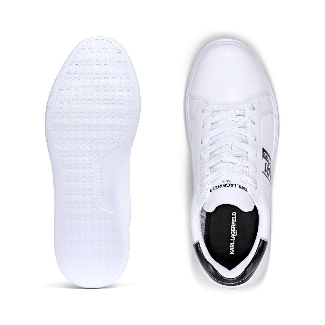 KARL LAGERFELD PARIS Logo Leather Low-Top Sneakers Men - WHT