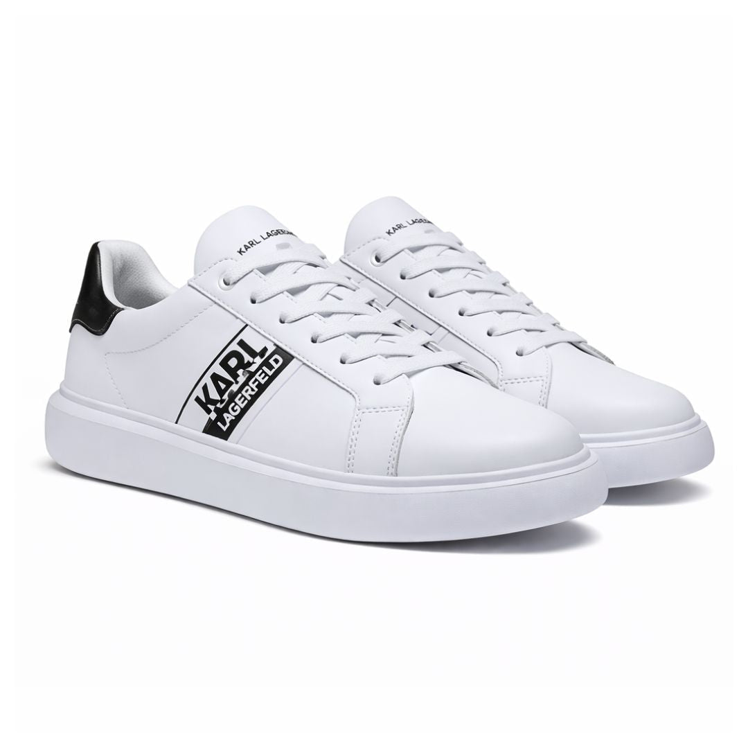 KARL LAGERFELD PARIS Logo Leather Low-Top Sneakers Men - WHT - White / 40