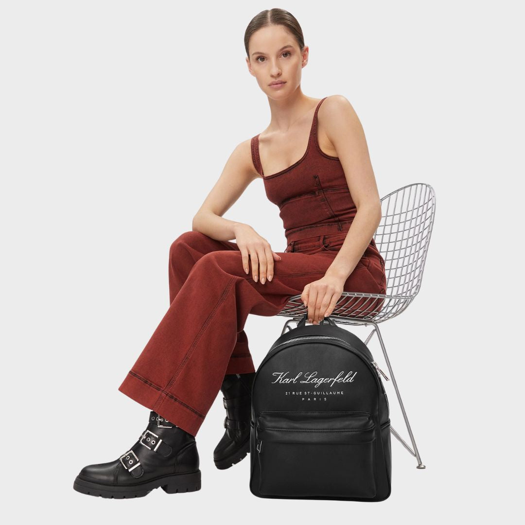 Karl Lagerfeld Paris Logo Signature Backpack 235M3118-BLK - Black
