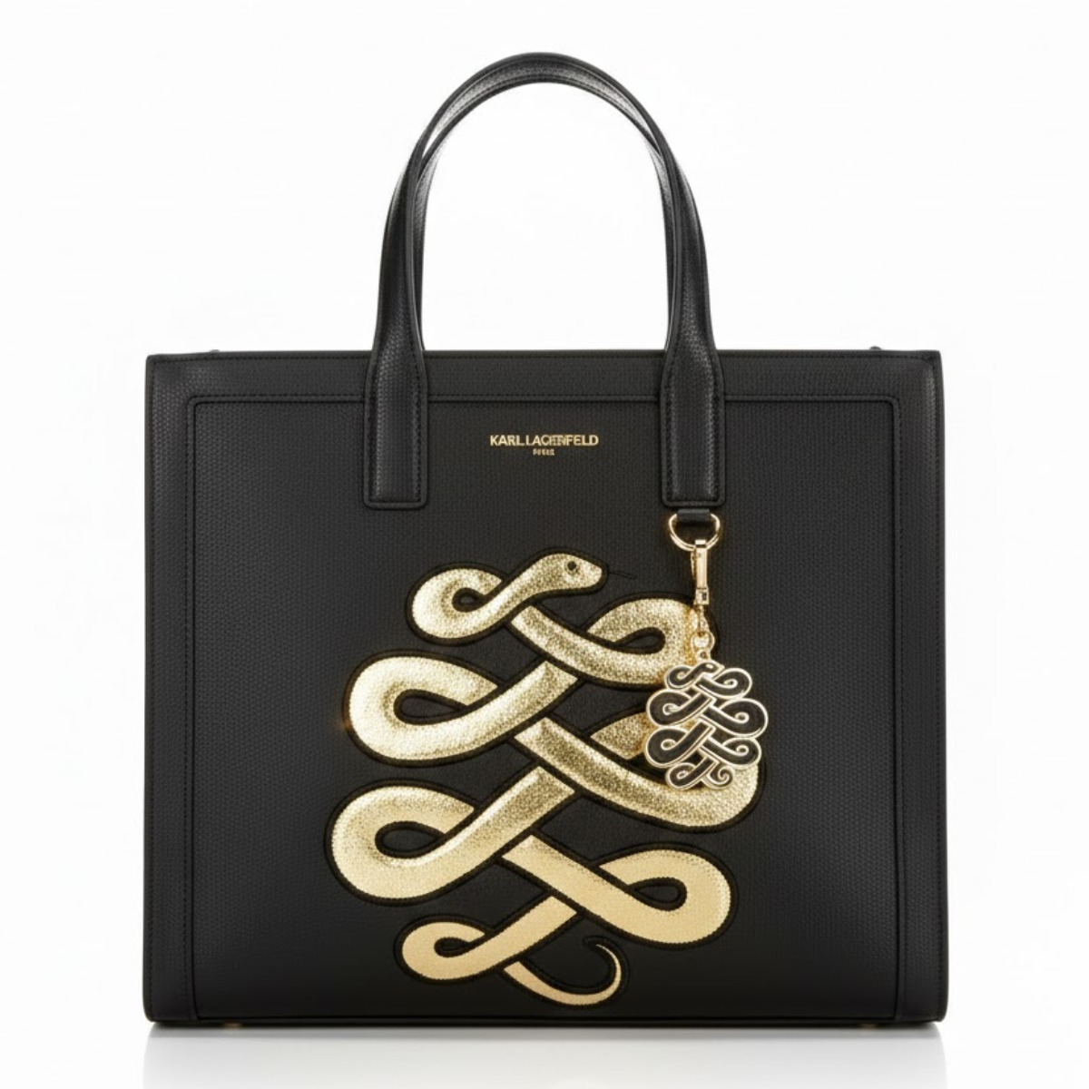 Karl Lagerfeld Paris Lunar New Year Nouveau Tote Crossbody - BLKGLD - Black-Gold