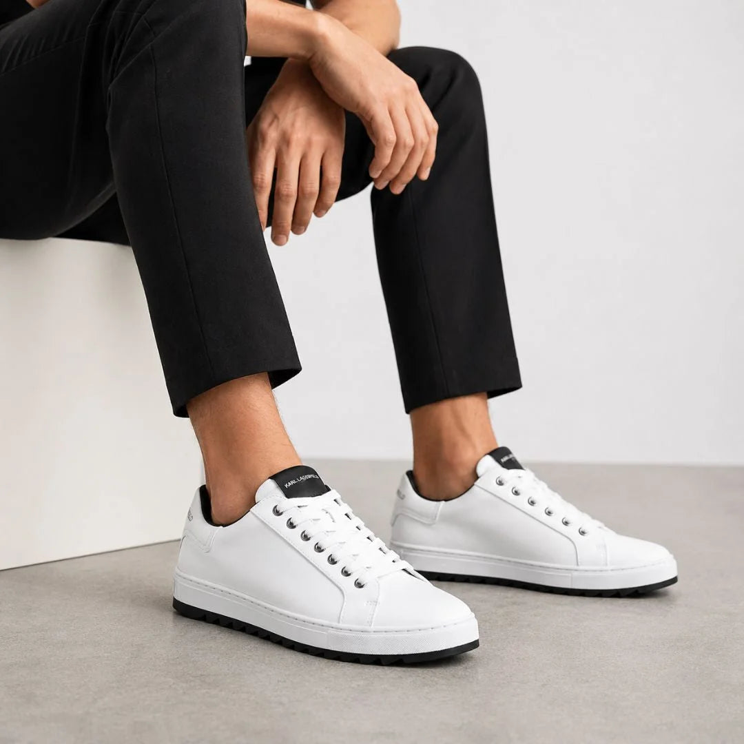 KARL LAGERFELD PARIS Mael Lace Up Sneakers Men - WHT