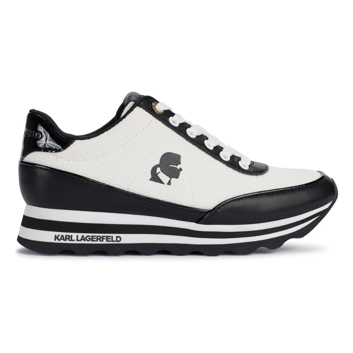 KARL LAGERFELD PARIS MAICO LACE UP Sneakers Women - WHTBLK - White-Black / 35