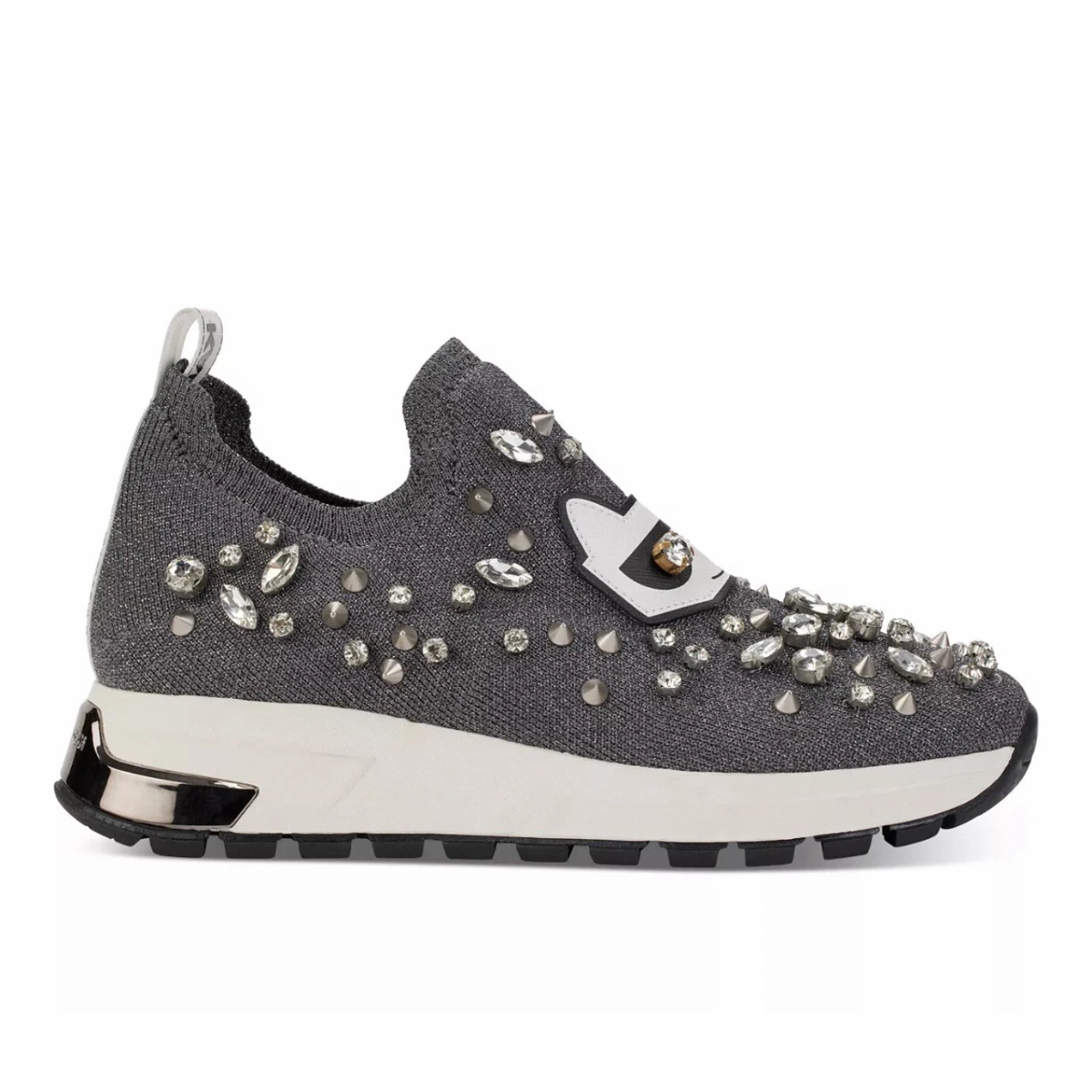 KARL LAGERFELD PARIS Maina Embellished Pull-On Sneakers Women - GRY - Gray / 35
