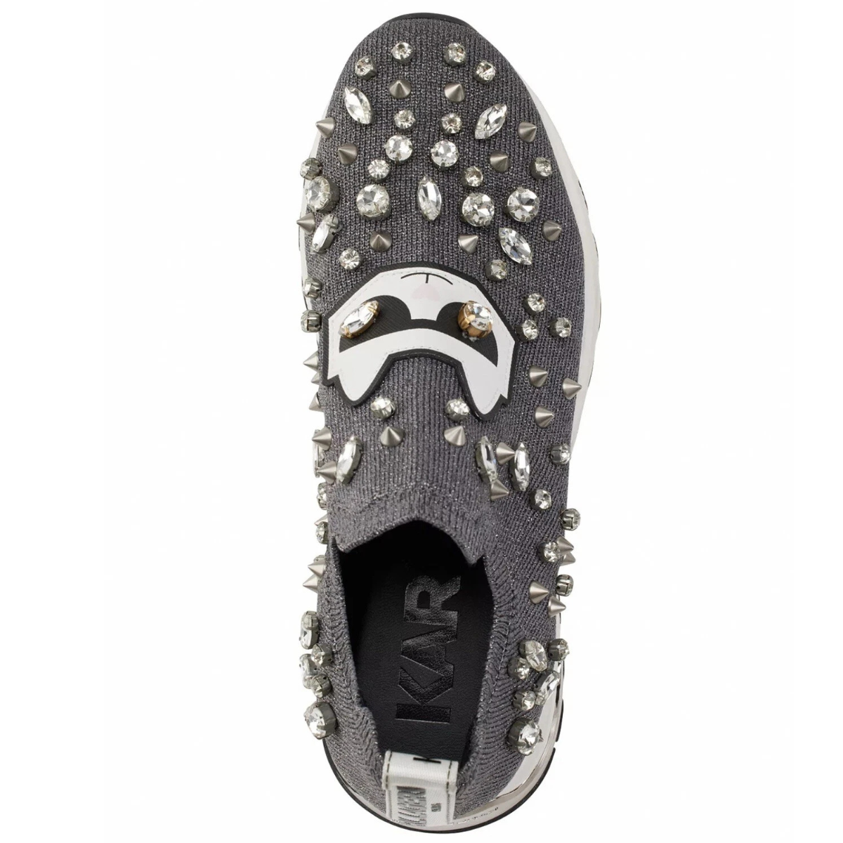 KARL LAGERFELD PARIS Maina Embellished Pull-On Sneakers Women - GRY
