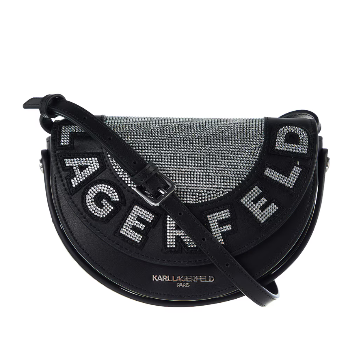Karl Lagerfeld Paris Marlette Small Embellished Leather Crossbody Bag Women - BLK - Black