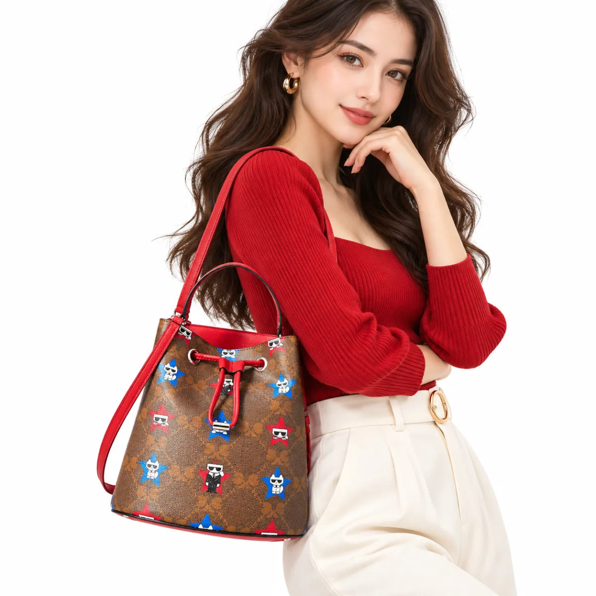 Karl Lagerfeld Paris Maybelle Bucket Bag Women - BRN - Brown