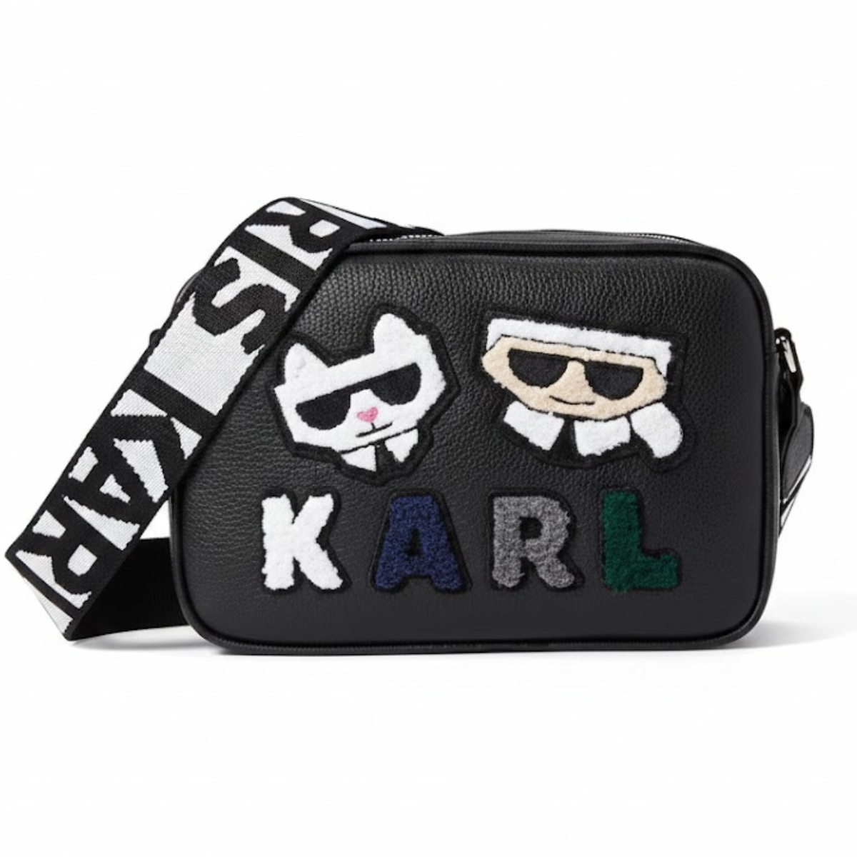 Karl Lagerfeld Paris Maybelle Camera Crossbody Bag Women - BLK - Black