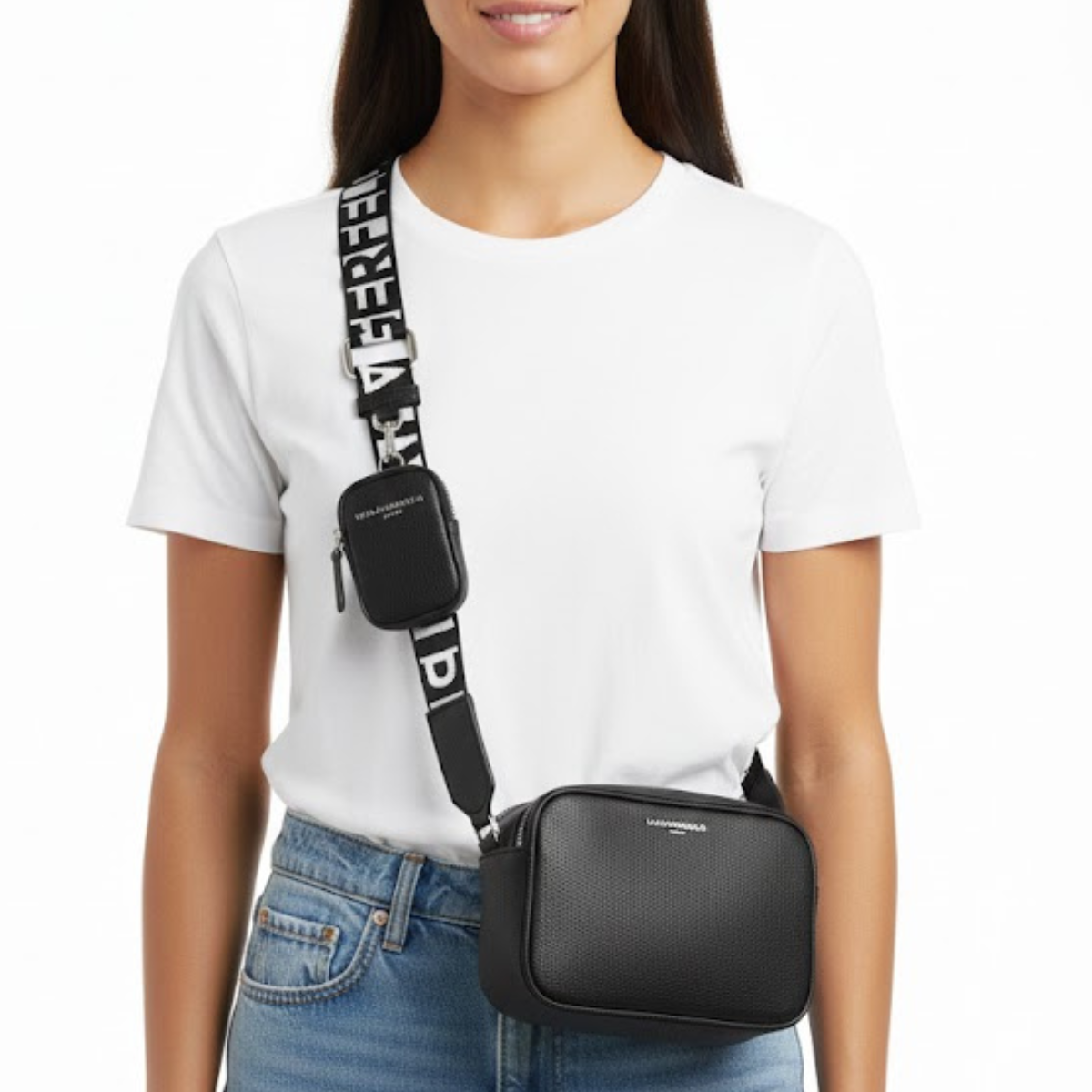 Karl Lagerfeld Paris Maybelle Camera Crossbody Bag Women - BLK - Black