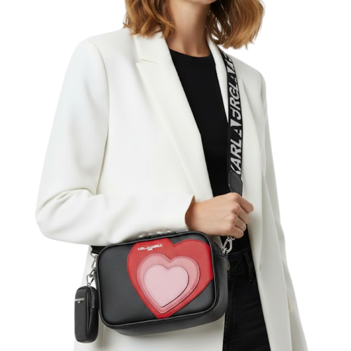 Karl Lagerfeld Paris Maybelle Camera Crossbody Bag Women - BLK - Black
