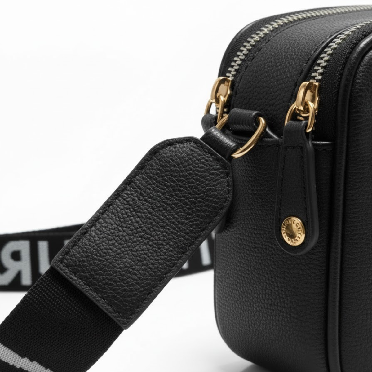 Karl Lagerfeld Paris Maybelle Camera Crossbody Bag Women - BLKGLD - Black-Gold
