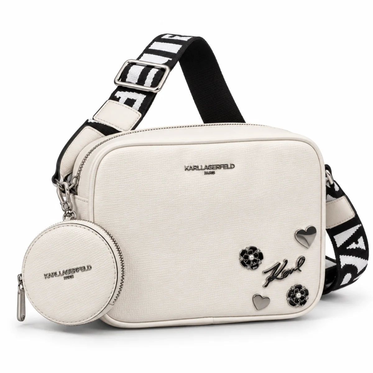 Karl Lagerfeld Paris Maybelle Camera Crossbody Bag -Women -WHT TB52 - White