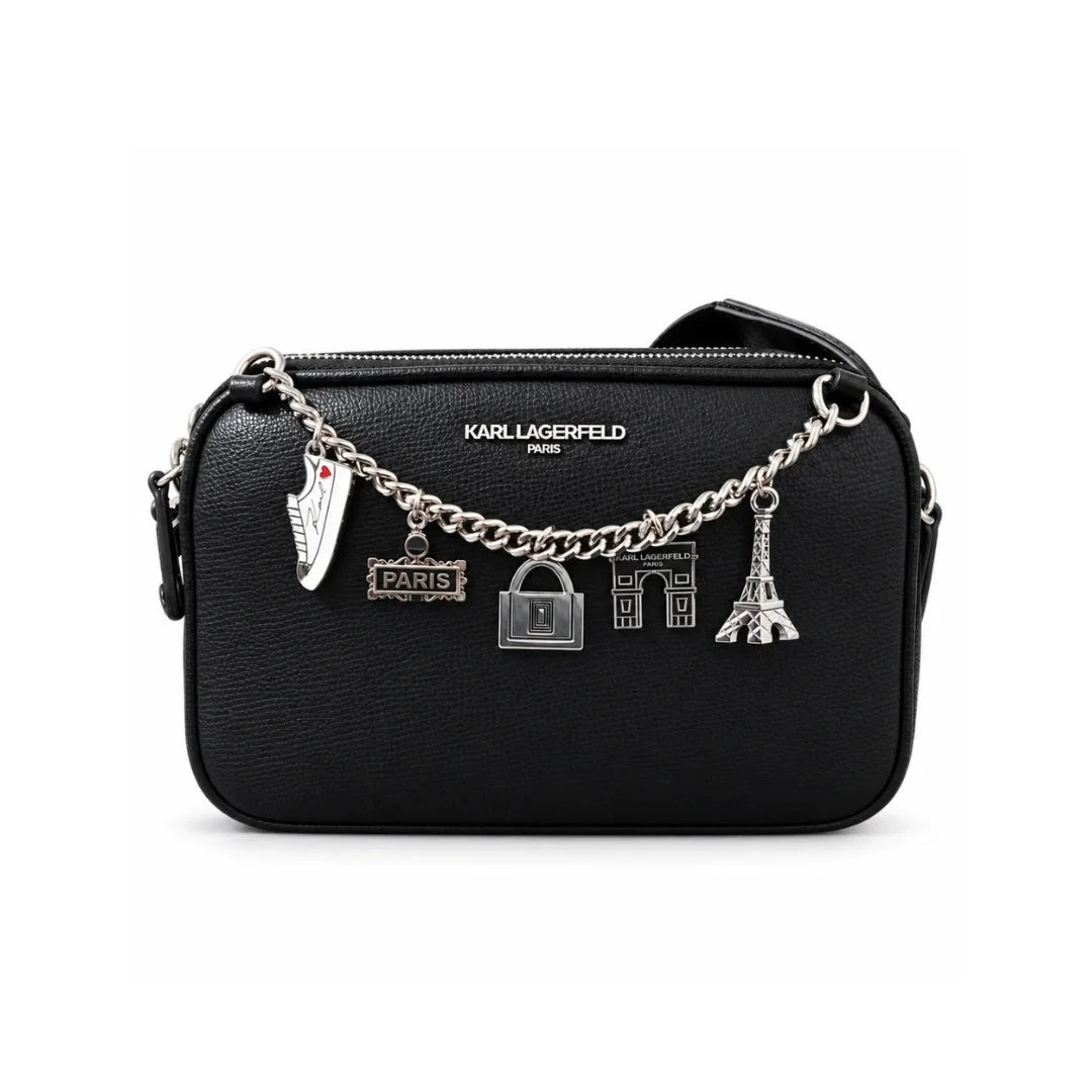 Karl Lagerfeld Paris Maybelle Crossbody Logo Camera Bag - BLK - Black