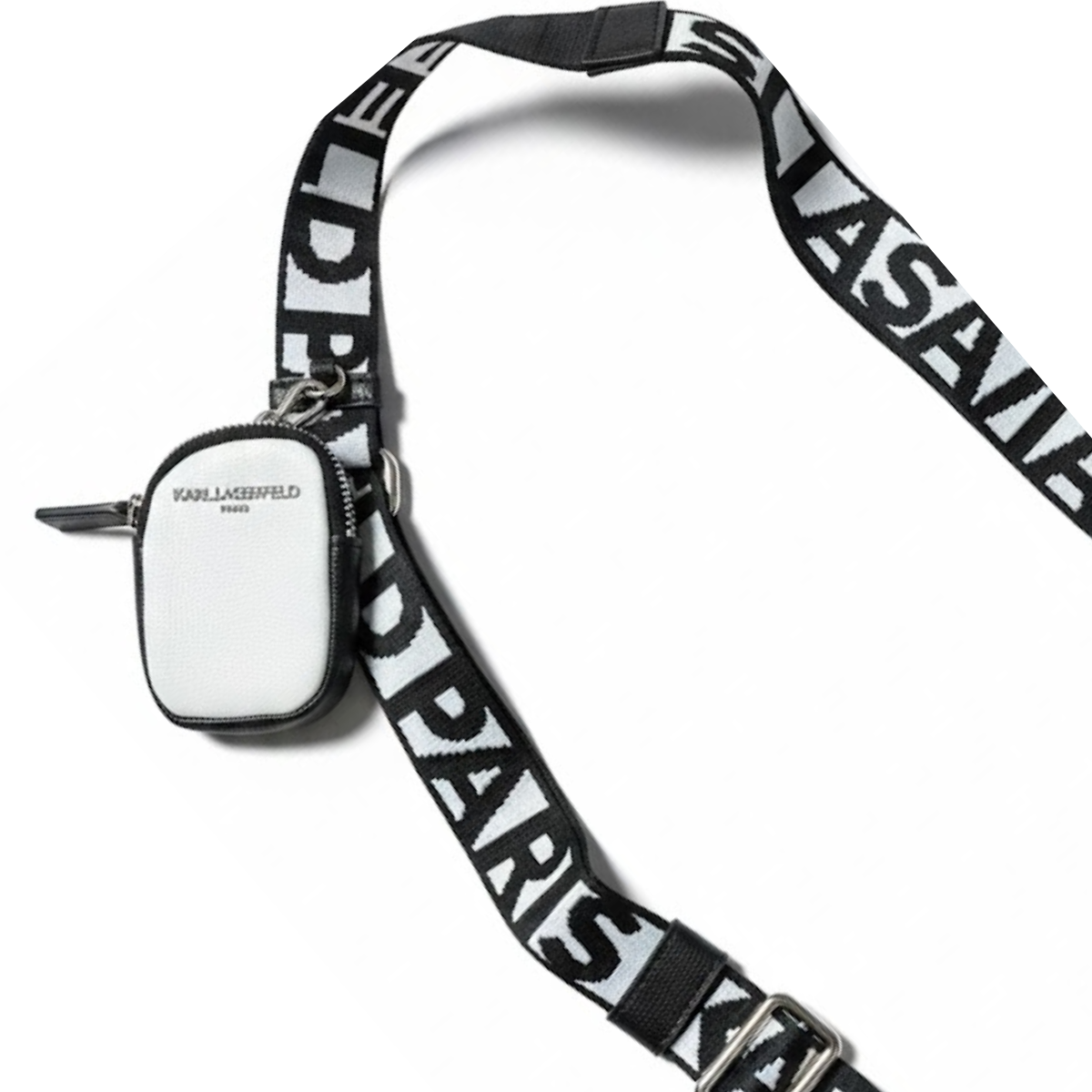 Karl Lagerfeld Paris Maybelle Logo Camera Crossbody Bag Women - WHTBLK - Black-White