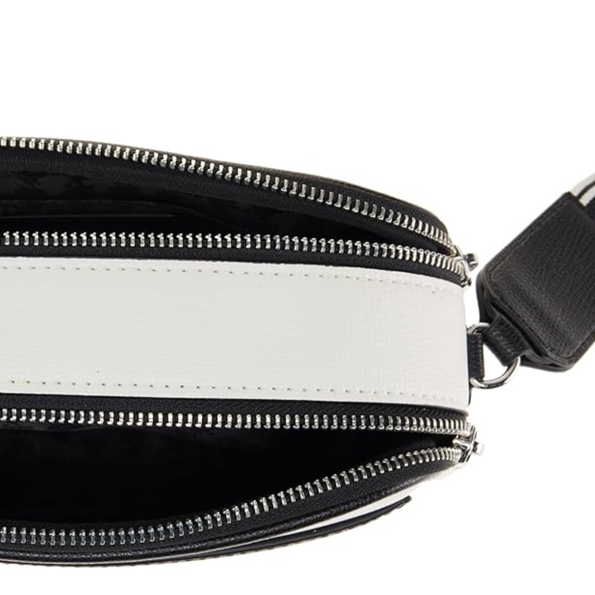 Karl Lagerfeld Paris Maybelle Logo Camera Crossbody Bag Women - WHTBLK - Black-White