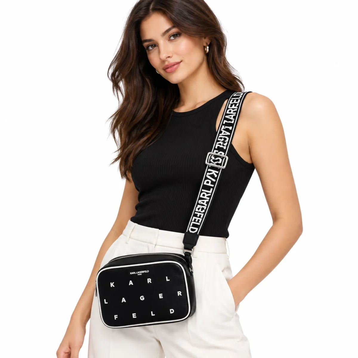 Karl Lagerfeld Paris Maybelle Logo Crossbody Bag - Women - BLK - Black
