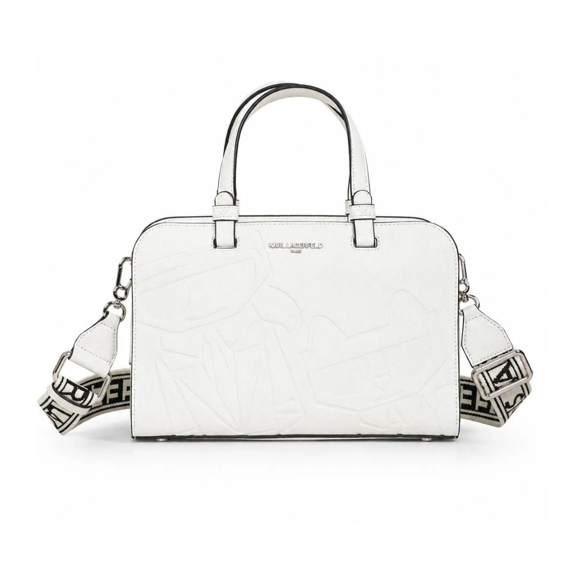 Karl Lagerfeld Paris MAYBELLE MEDIUM SATCHEL HANDBAG Women - WHT - White
