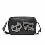 Karl Lagerfeld Paris Maybelle Rhinestone Duo Camera Crossbody Bag - BLK - Black