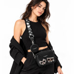 Karl Lagerfeld Paris Maybelle Rhinestone Duo Camera Crossbody Bag - BLK - Black