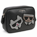 Karl Lagerfeld Paris Maybelle Rhinestone Duo Camera Crossbody Bag - BLK - Black