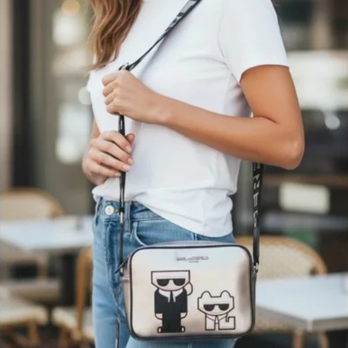 Karl Lagerfeld Paris Maybelle Satche Crossbody - SLV - Silver