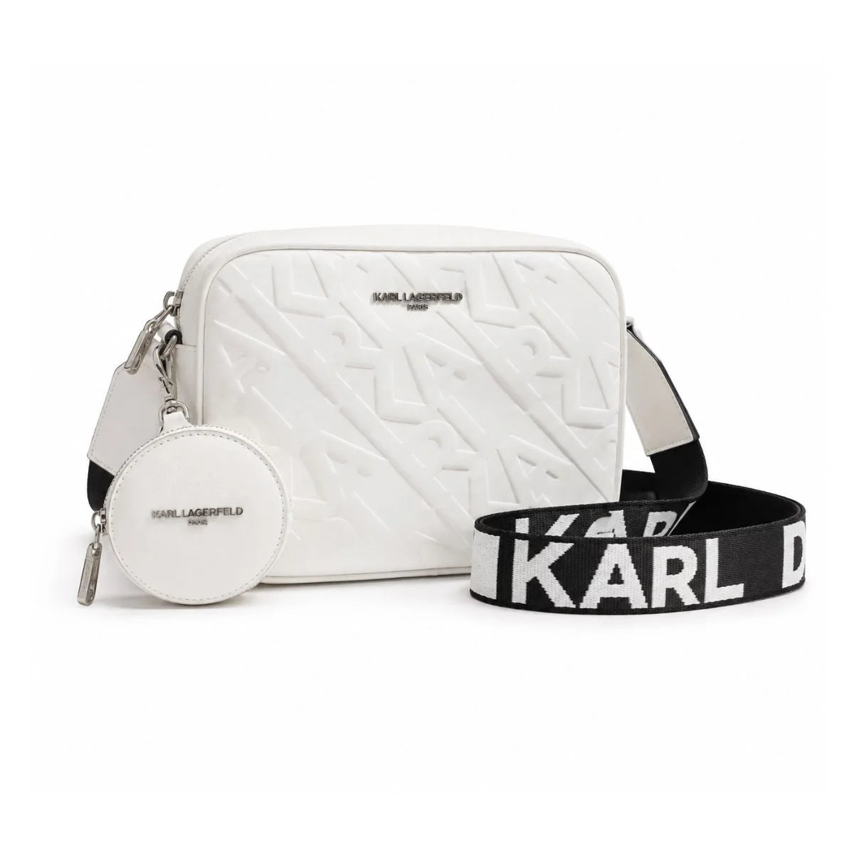 Karl Lagerfeld Paris Maybelle Satchel Crossbody - WHT - White