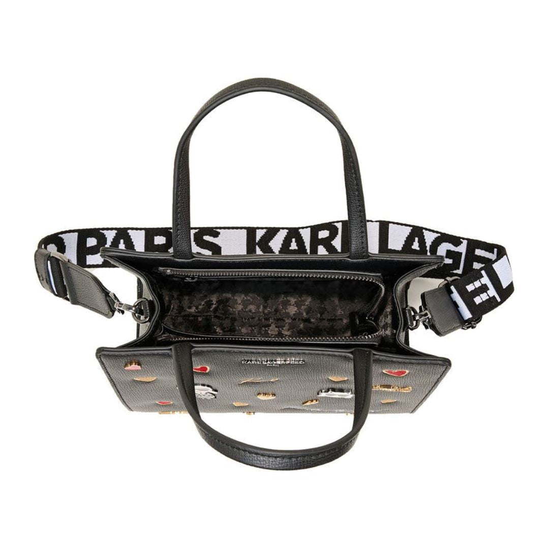 Karl Lagerfeld Paris Maybelle Satchel Handbag - BLK - Black