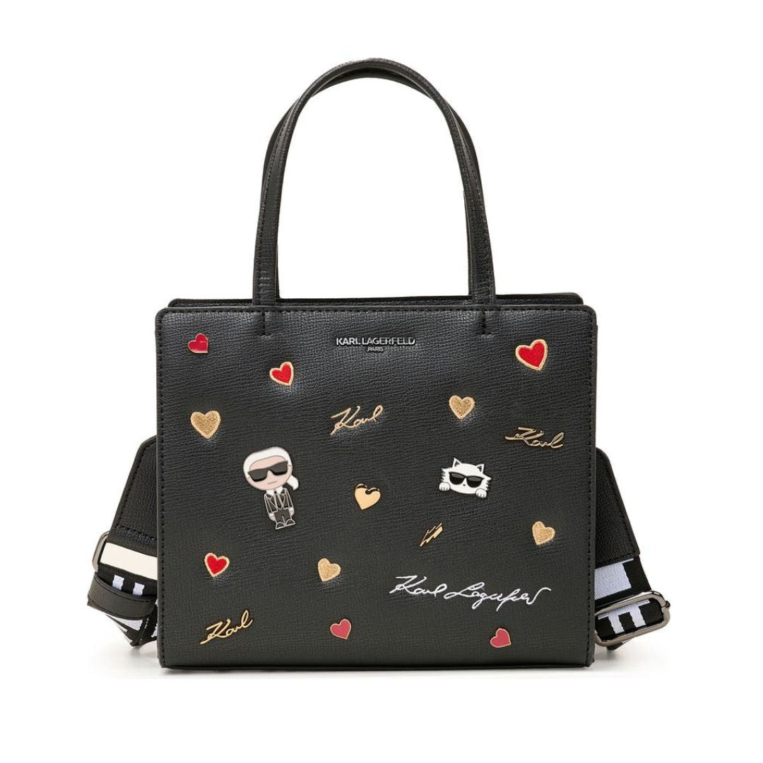 Karl Lagerfeld Paris Maybelle Satchel Handbag - BLK - Black