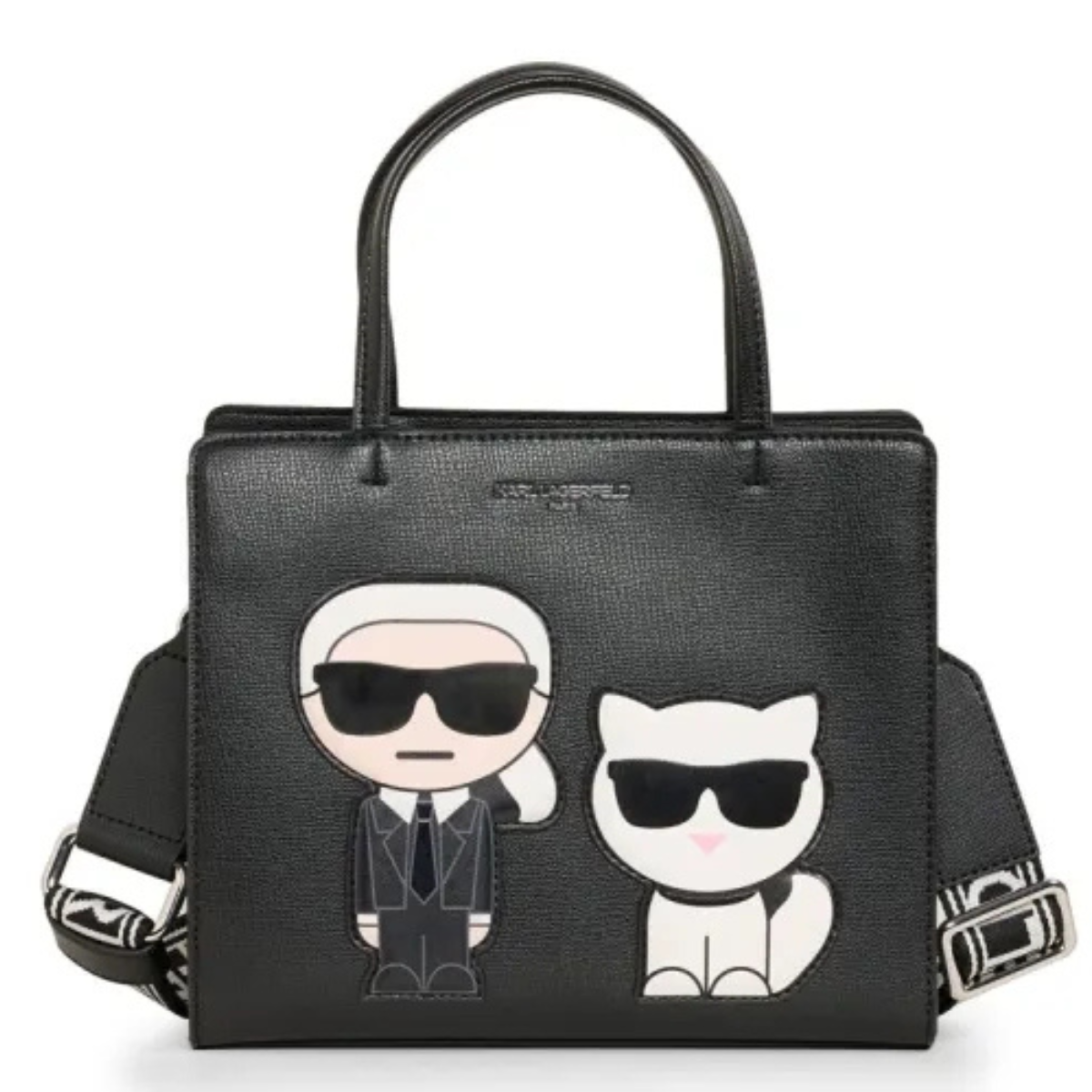 Karl Lagerfeld Paris Maybelle Satchel Handbag - BLK - Black