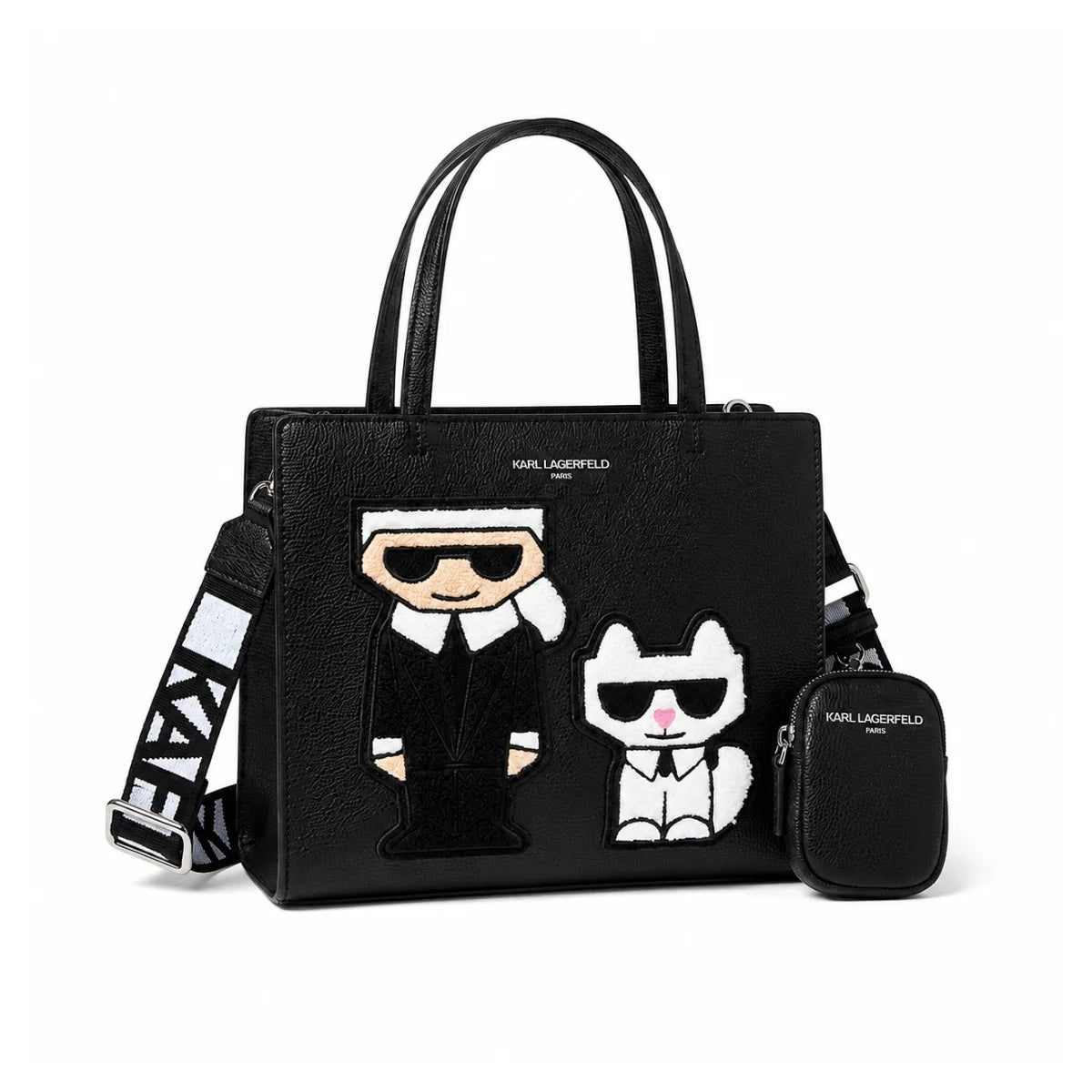 Karl Lagerfeld Paris Maybelle Satchel Handbag - BLK - Black