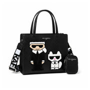 Karl Lagerfeld Paris Maybelle Satchel Handbag - BLK - Black