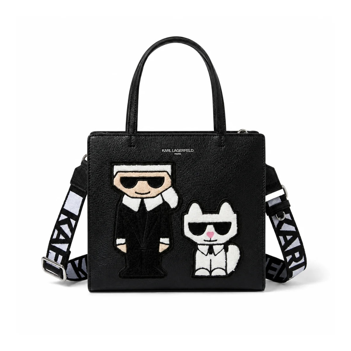 Karl Lagerfeld Paris Maybelle Satchel Handbag - BLK - Black
