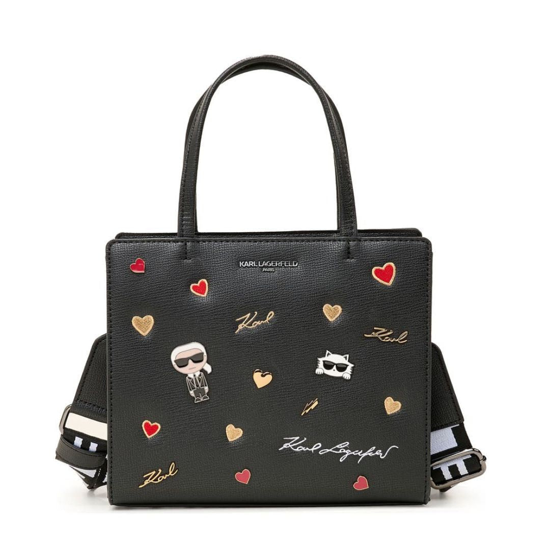 Karl Lagerfeld Paris Maybelle Satchel Handbag - BLK - Black