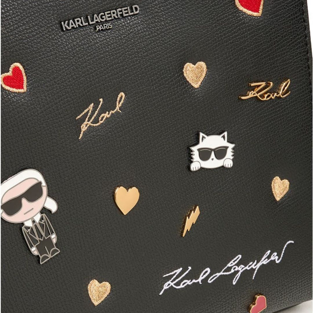 Karl Lagerfeld Paris Maybelle Satchel Handbag - BLK - Black