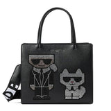 Karl Lagerfeld Paris Maybelle Satchel Handbag - BLKSLV - Black