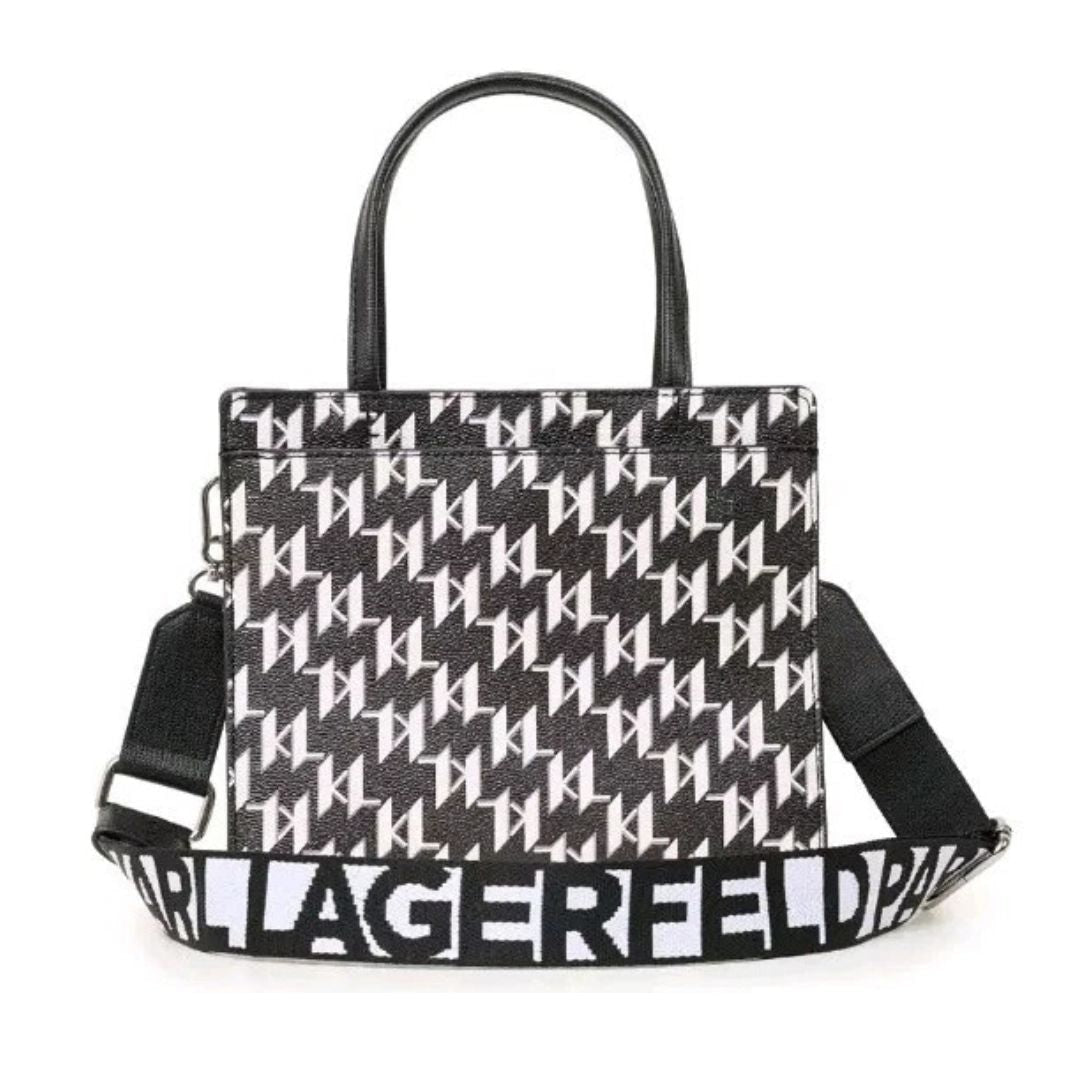 Karl Lagerfeld Paris Maybelle Satchel Handbag - BLKWHT - Black/ White
