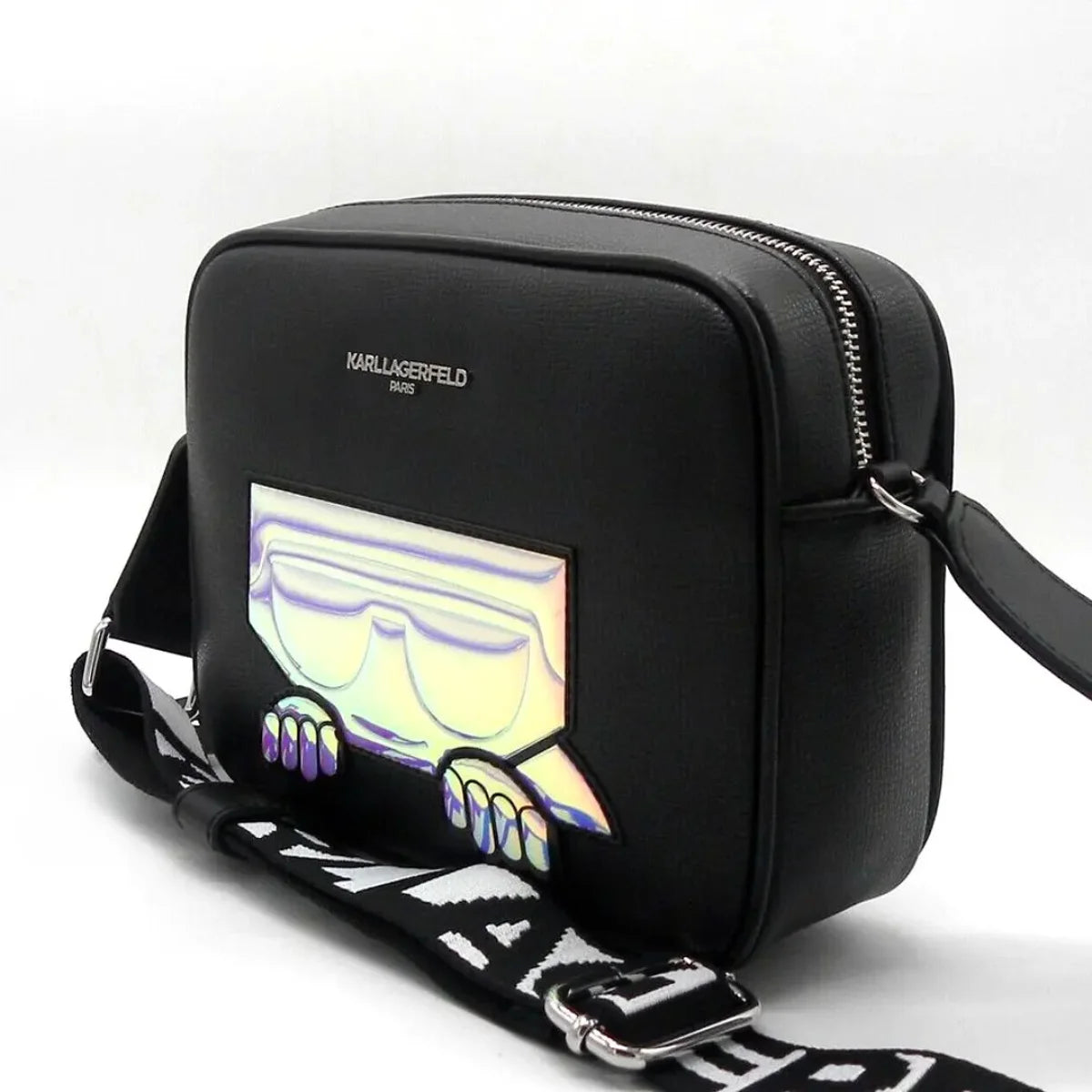 Karl Lagerfeld Paris Maybelle Satchel Handbag Crossbody - BLK - Black