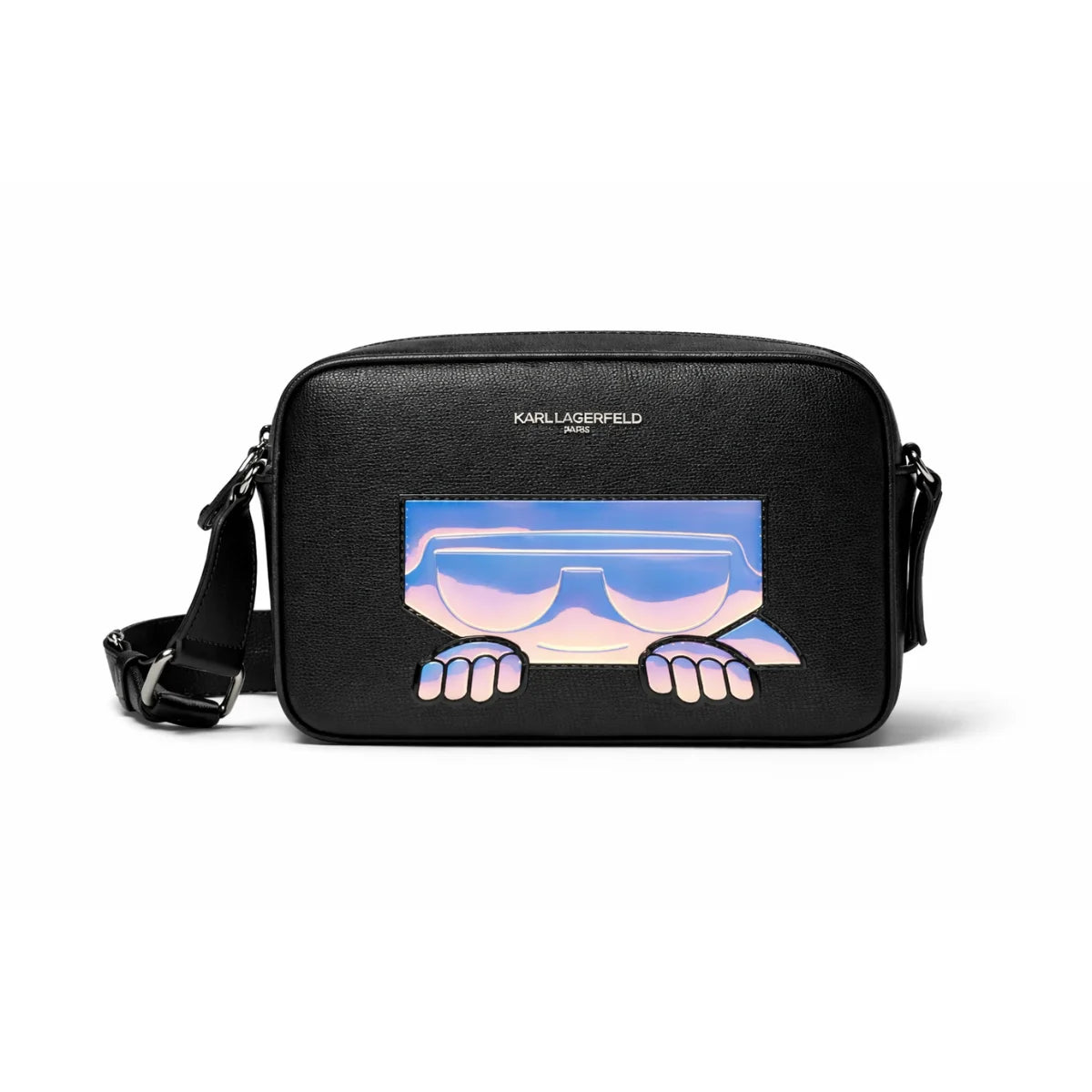 Karl Lagerfeld Paris Maybelle Satchel Handbag Crossbody - BLK - Black