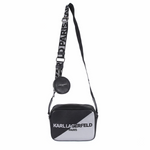Karl Lagerfeld Paris Maybelle Satchel Handbag Crossbody - BLKSLV - Black-Silver
