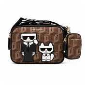 Karl Lagerfeld Paris Maybelle Satchel Handbag Crossbody - BRN - Brown