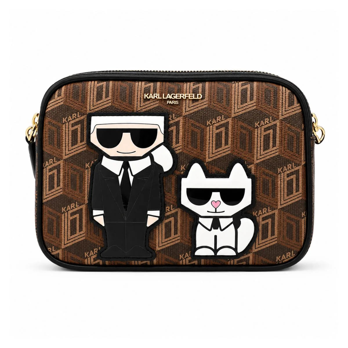 Karl Lagerfeld Paris Maybelle Satchel Handbag Crossbody - BRN - Brown