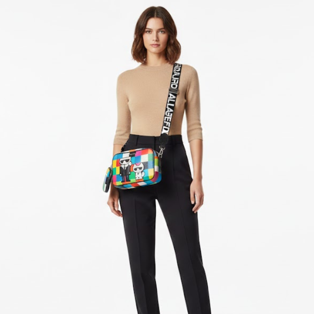 Karl Lagerfeld Paris Maybelle Satchel Handbag Crossbody - MLT