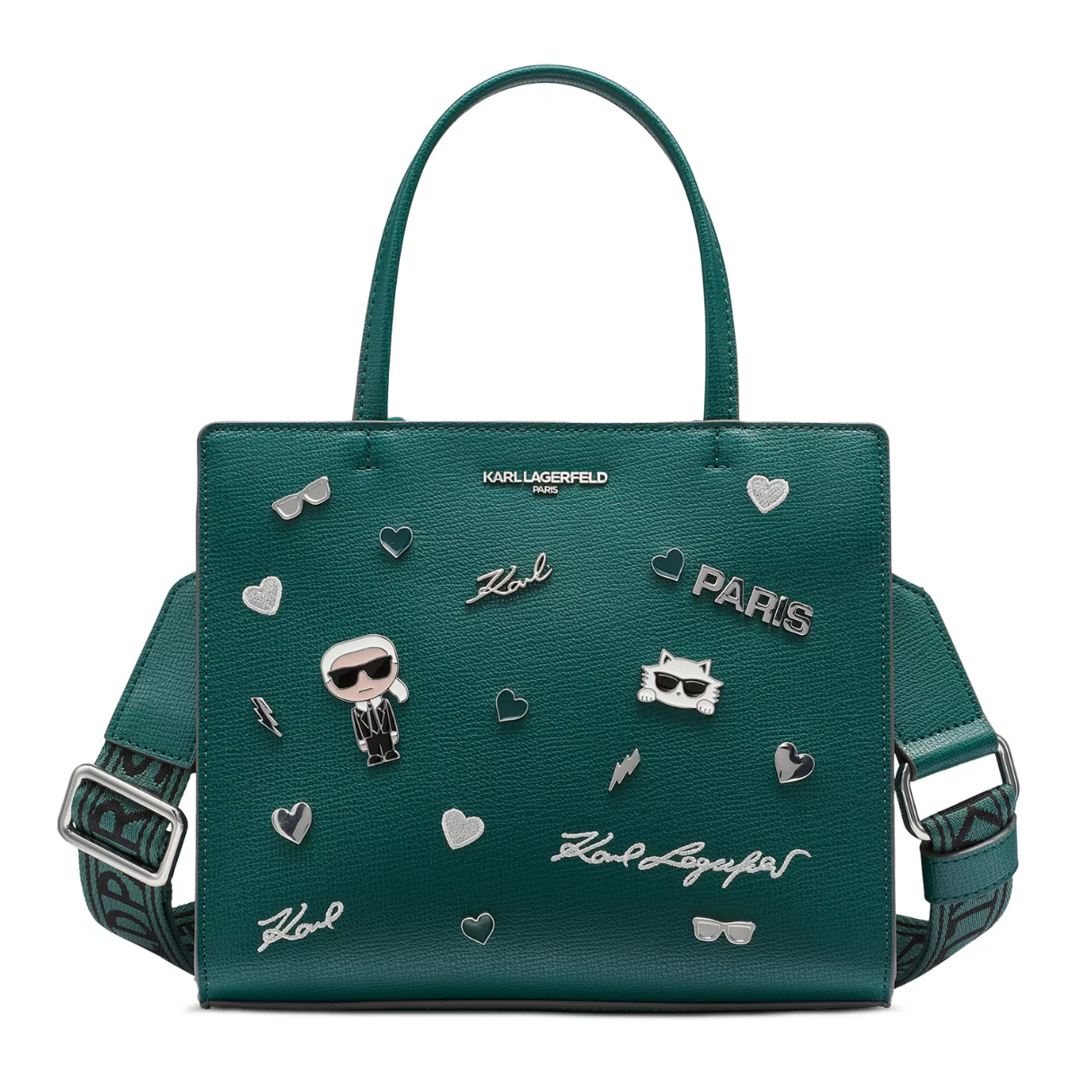 Karl Lagerfeld Paris Maybelle Satchel Handbag - GRN - Green