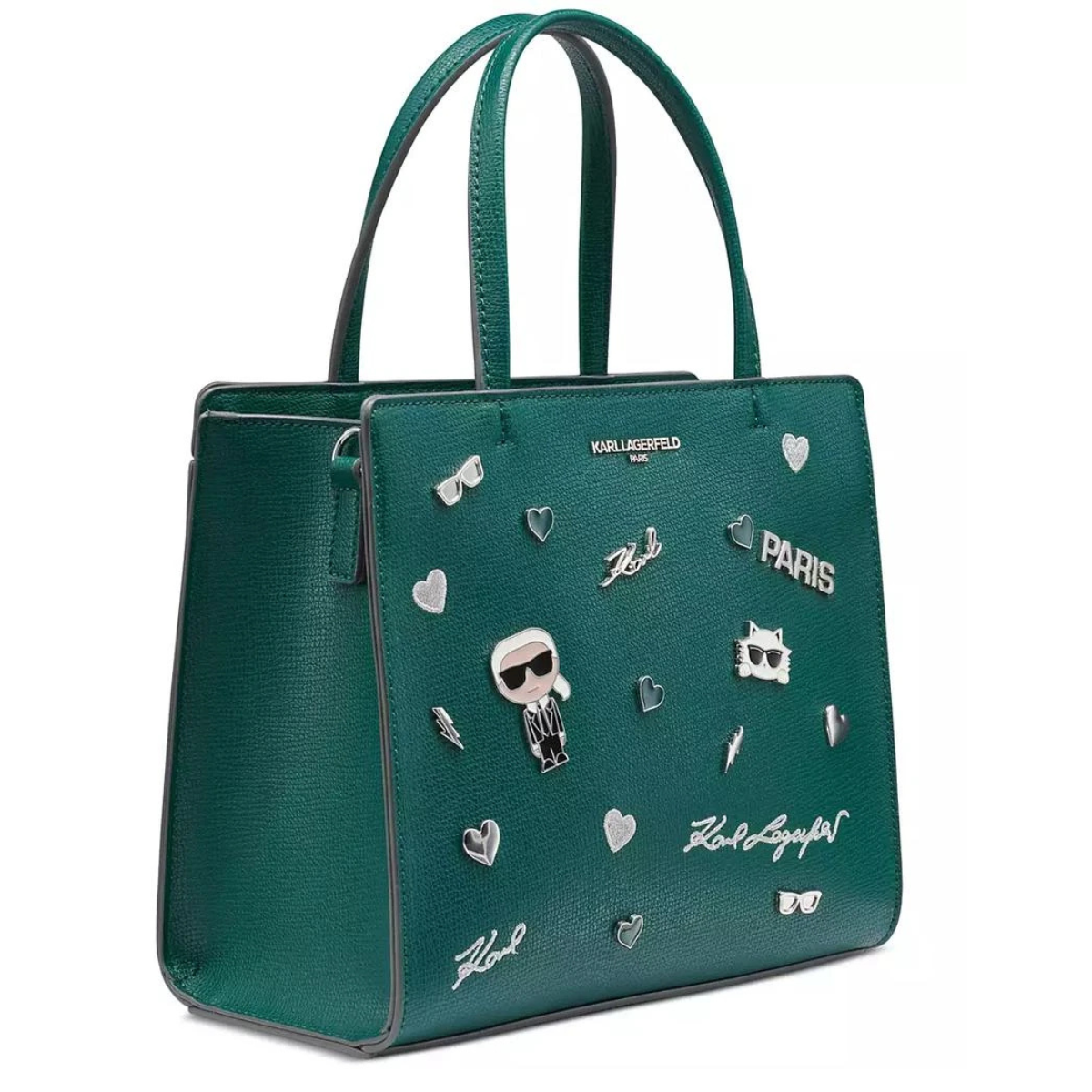 Karl Lagerfeld Paris Maybelle Satchel Handbag - GRN - Green